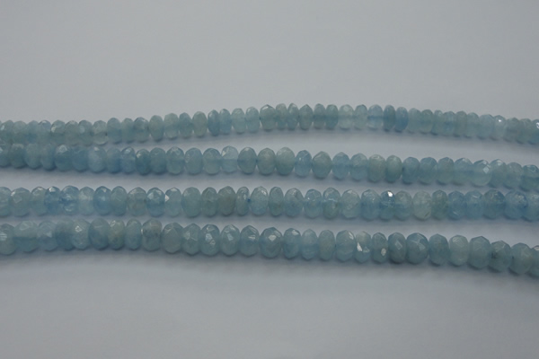 CAQ81 15.5 inches 4*7mm faceted rondelle AA grade aquamarine beads