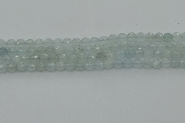 CAQ820 15.5 inches 6mm faceted round aquamarine beads wholesale