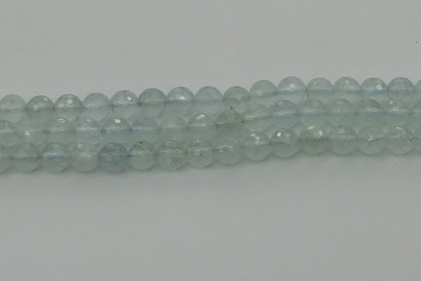 CAQ821 15.5 inches 8mm faceted round aquamarine beads wholesale