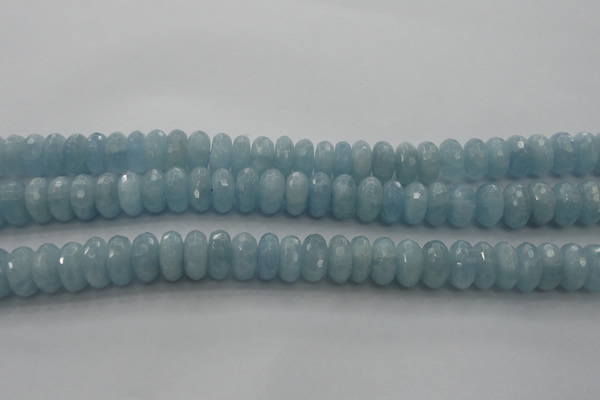 CAQ83 15.5 inches 6*11mm faceted rondelle AA grade aquamarine beads