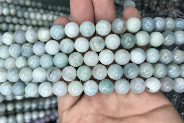 CAQ843 15.5 inches 10mm round aquamarine beads wholesale
