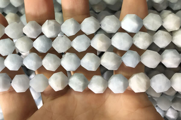 CAQ855 15.5 inches 10mm faceted nuggets aquamarine beads wholesale