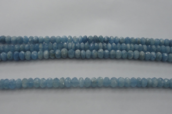 CAQ86 15.5 inches 4*7mm faceted rondelle AA grade aquamarine beads