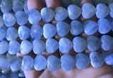 CAQ860 15.5 inches 13*14mm faceted heart aquamarine beads