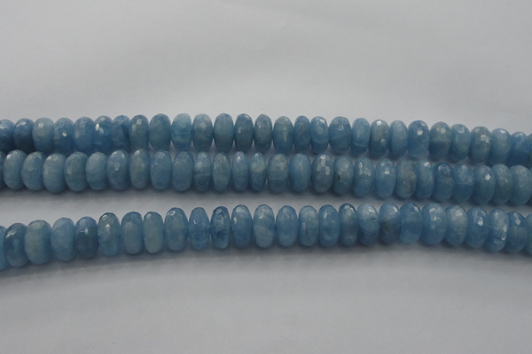 CAQ89 15.5 inches 5*11mm faceted rondelle AA grade aquamarine beads