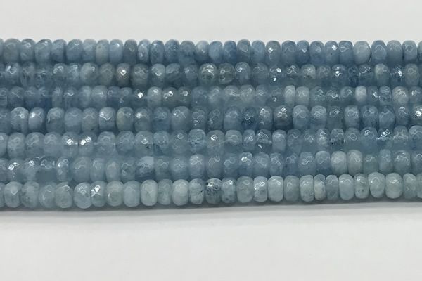 CAQ891 15.5 inches 4*7mm faceted rondelle aquamarine beads
