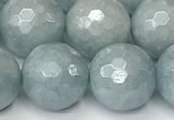 CAQ929 15 inches 12mm faceted round AB-color imitation aquamarine beads