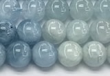 CAQ936 15 inches 8mm round aquamarine gemstone beads