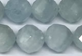 CAQ947 15 inches 10mm faceted round aquamarine beads