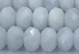 CAQ949 15 inches 6*8mm faceted rondelle aquamarine beads