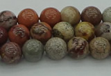 CAR351 15.5 inches 6mm round red artistic jasper beads wholesale