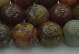 CAR355 15.5 inches 14mm round red artistic jasper beads wholesale