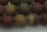 CAR363 15.5 inches 10mm round matte red artistic jasper beads