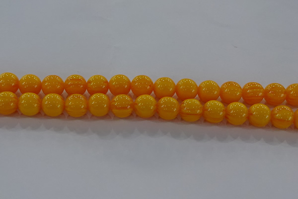 CAR404 15.5 inches 12mm round synthetic amber beads wholesale