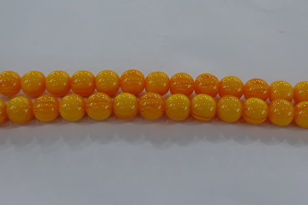 CAR405 15.5 inches 14mm round synthetic amber beads wholesale