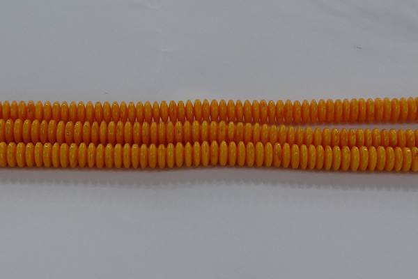 CAR409 15.5 inches 3*8mm rondelle synthetic amber beads wholesale