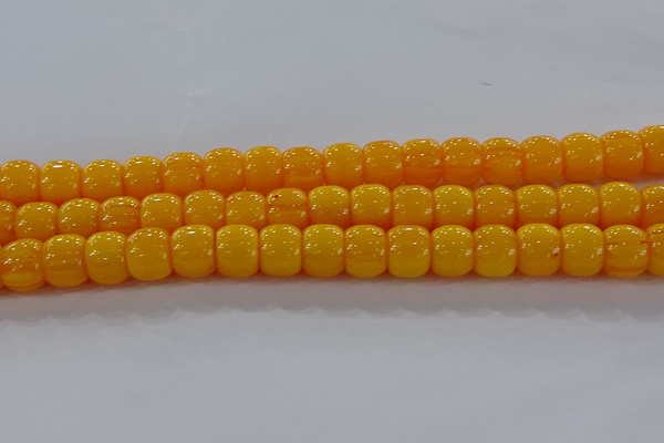 CAR412 15.5 inches 9*11mm drum synthetic amber beads wholesale