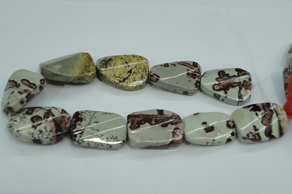 CAR48 15.5 inches 30*40mm twisted rectangle artistic jasper beads