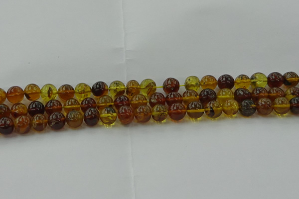 CAR502 15.5 inches 8mm - 9mm round natural amber beads wholesale