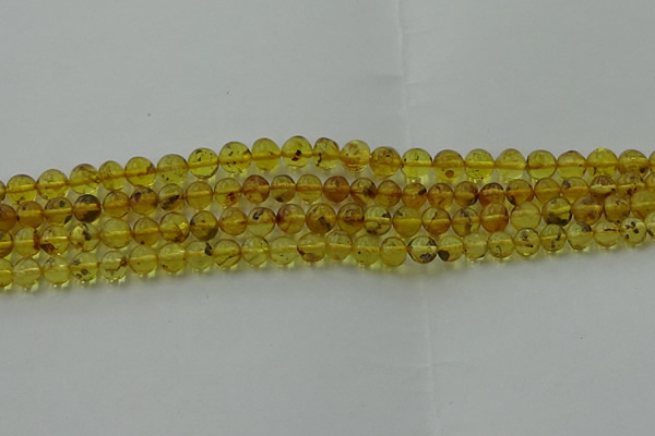 CAR521 15.5 inches 5mm - 6mm round natural amber beads wholesale