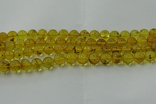 CAR524 15.5 inches 9mm - 10mm round natural amber beads wholesale