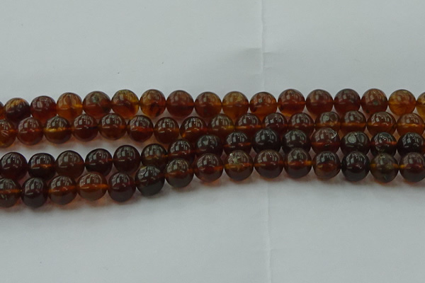 CAR529 15.5 inches 9mm - 10mm round natural amber beads wholesale