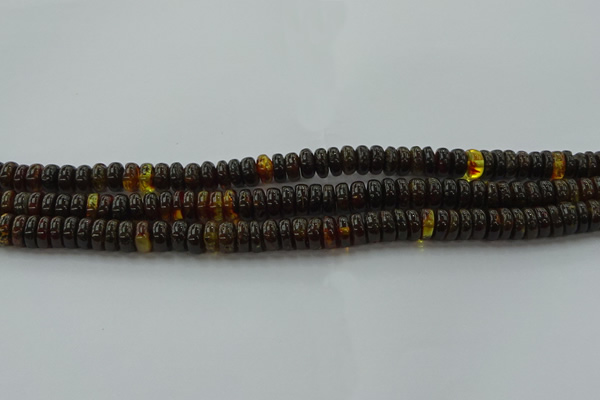 CAR533 15.5 inches 4*10mm rondelle natural amber beads wholesale