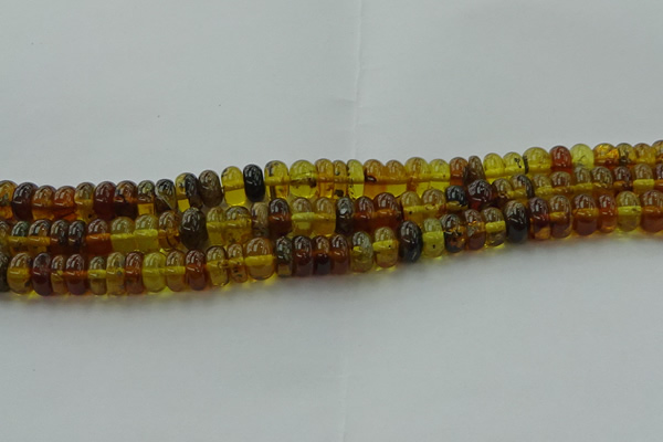 CAR539 15.5 inches 6*10mm rondelle natural amber beads wholesale