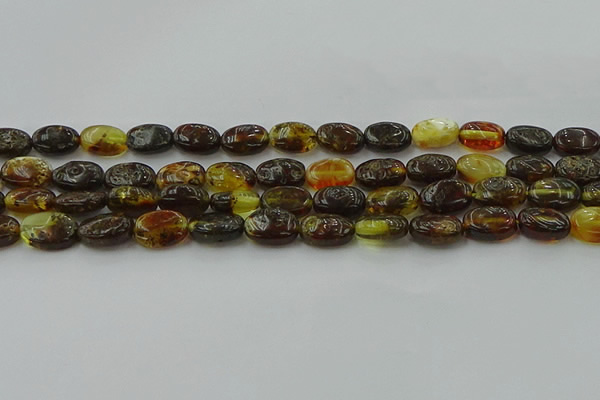 CAR546 15.5 inches 7*11mm - 8*12mm oval natural amber beads