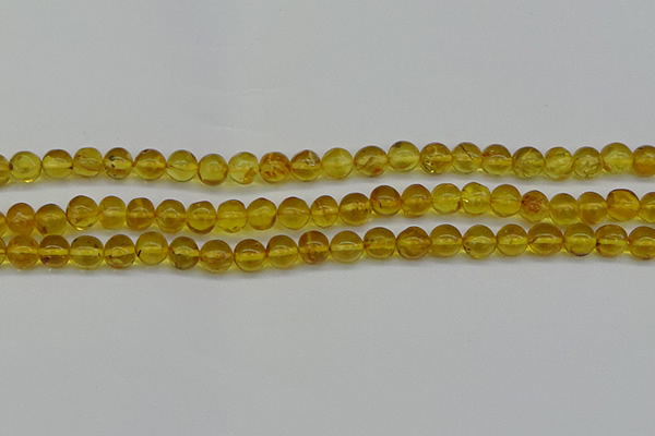 CAR551 15.5 inches 6mm - 7mm round natural amber beads wholesale