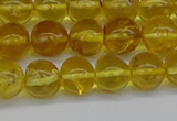 CAR552 15.5 inches 7mm - 8mm round natural amber beads wholesale