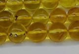 CAR564 15.5 inches 9mm - 10mm round natural amber beads wholesale