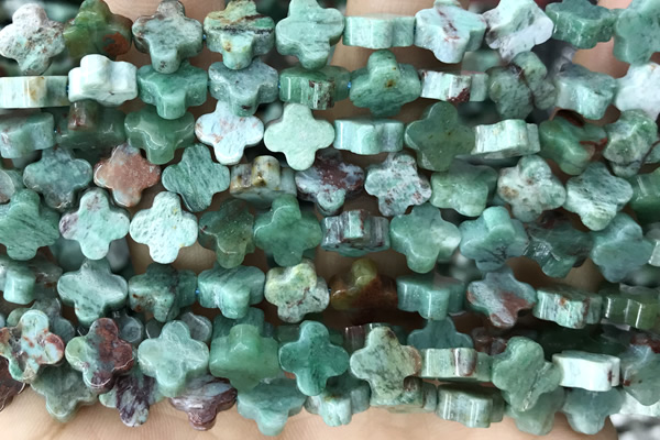 CARV26 15 inches 8mm carved flower blood jasper gemstone beads