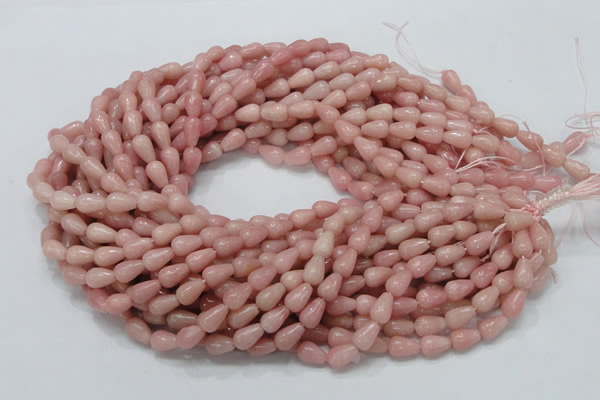 CAS12 15.5 inches 6*10mm teardrop pink angel skin gemstone beads