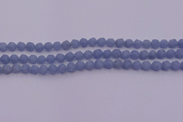 CAS210 15.5 inches 6mm faceted nuggets blue angel skin gemstone beads