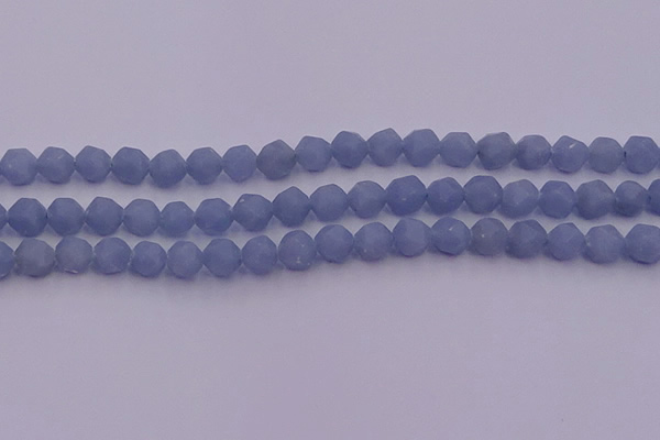 CAS211 15.5 inches 8mm faceted nuggets blue angel skin gemstone beads