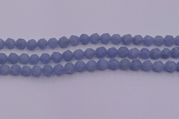 CAS212 15.5 inches 10mm faceted nuggets blue angel skin gemstone beads