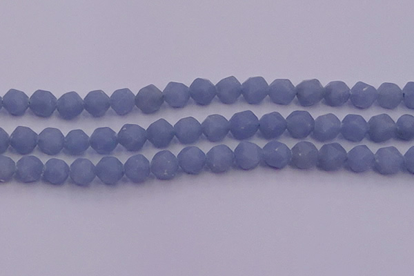 CAS213 15.5 inches 12mm faceted nuggets blue angel skin gemstone beads