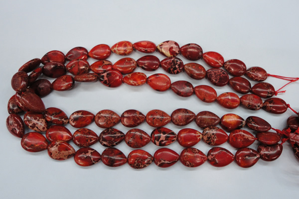 CAT174 15.5 inches 13*18mm flat teardrop dyed natural aqua terra jasper beads