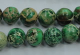 CAT222 15.5 inches 16mm round dyed natural aqua terra jasper beads