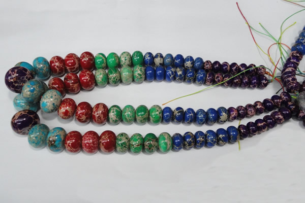CAT305 15.5 inches 7*10mm – 15*20mm rondelle dyed aqua terra jasper beads