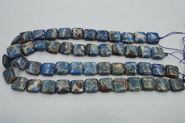 CAT53 15.5 inches 16*16mm square dyed natural aqua terra jasper beads