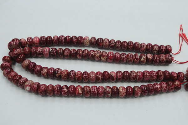 CAT66 15.5 inches 8*12mm rondelle dyed natural aqua terra jasper beads