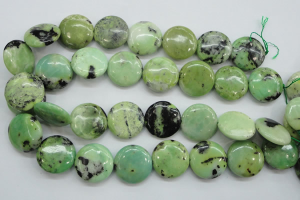 CAU203 15.5 inches 25mm flat round Australia chrysoprase beads