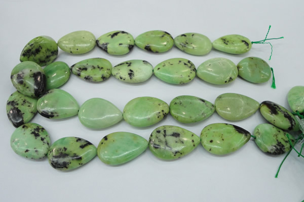 CAU229 15.5 inches 22*30mm flat teardrop Australia chrysoprase beads