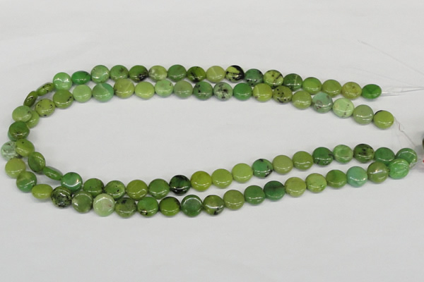 CAU37 15.5 inches 10mm flat round australia chrysoprase beads wholesale