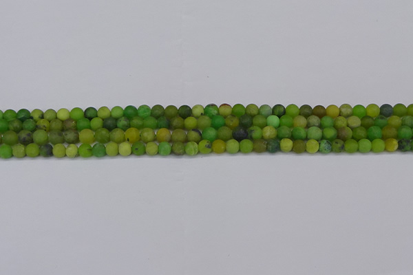 CAU410 15.5 inches 4mm round matte Australia chrysoprase beads