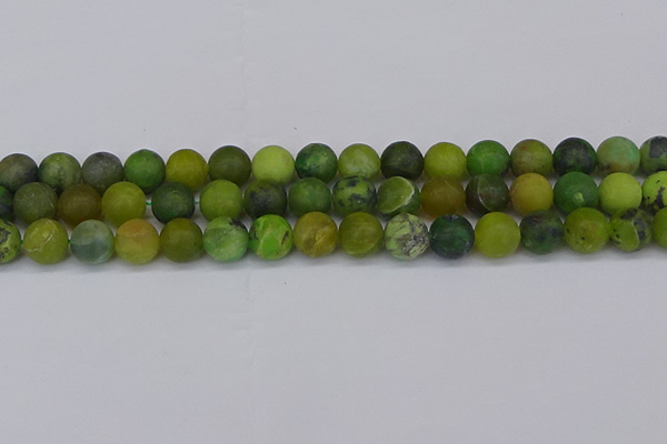 CAU414 15.5 inches 12mm round matte Australia chrysoprase beads