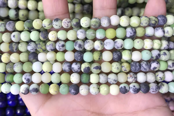 CAU477 15.5 inches 4mm round matte Australia chrysoprase beads