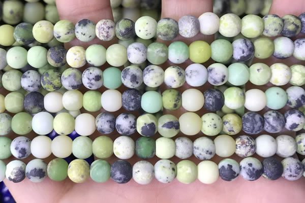 CAU478 15.5 inches 6mm round matte Australia chrysoprase beads